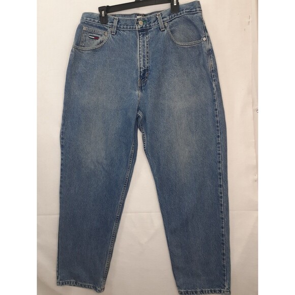 Tommy Hilfinger Men's 36x30 Jeans Straight Blue Denim Western Cowboy Light Wash - Picture 3 of 10